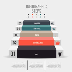 Infographic steps. Business Success icons.