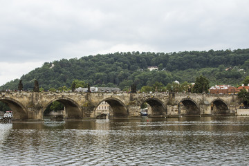 View of Charles Bridge in Prague. Czech Republic