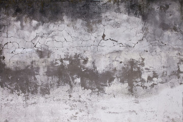 Old concrete wall with cracks. Aged cracked plaster wall background and texture style. Design on cement