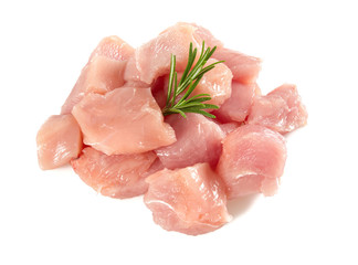 raw turkey fillet pieces isolated