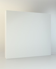 White Product Cardboard Package Box. Illustration Isolated On studio Background. 3D Illustration