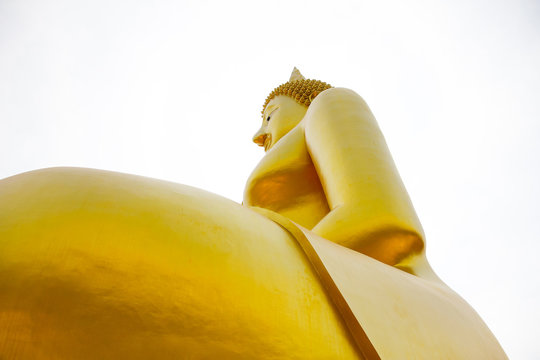 Big buddha in Wat Muang at Ang Thong Province popular Buddhist shrine in Thailand.