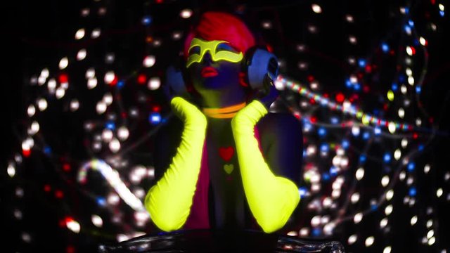 sexy neon glow suit woman