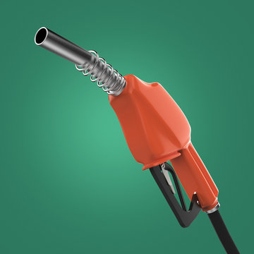 filling gun. gas refuelling nozzle, gasoline pump  render isolated