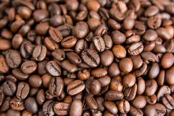 Roasted Coffee Beans background, Brown coffee beans for can be used as a background