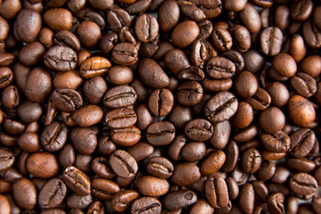 Roasted Coffee Beans background, Brown coffee beans for can be used as a background