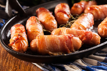 Pigs in blankets in baking dish
