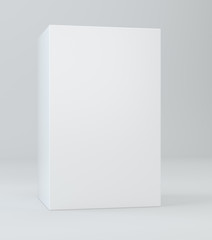 White box mock up model shadow. Blank cardboard or white paper matchbook container box package template. 3D rendering