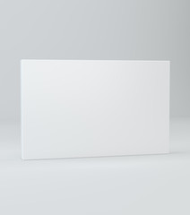 White realistic rectangle box package mockup with shadow for your design. Blank rectangular container or cardboard template for cosmetic, medicine, software, appliance products. 3d illustration