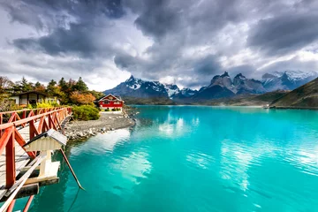 Photo sur Plexiglas Cuernos del Paine Lac Pehoe, Torres del Paine, Patagonie, Chili