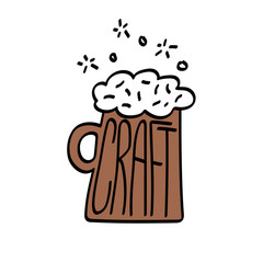 mug with dark beer and words Kraft