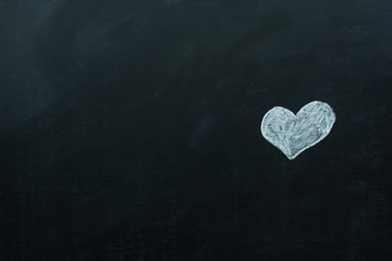 Love heart symbol on a blackboard: Creative Love or Valentine's Day Concept