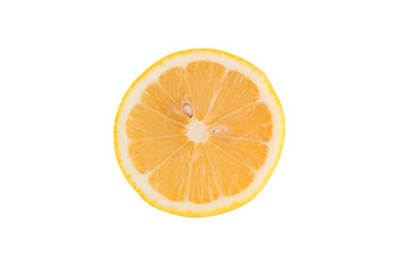 Orange fruit slice isolated on white background with clipping path