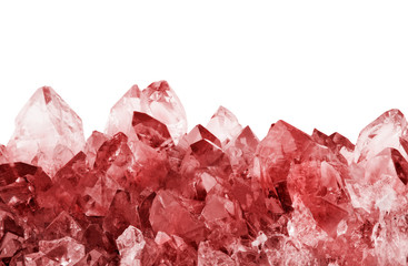 isolated light ruby crystals macro