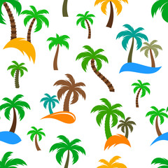 Vector palm trees seamless pattern