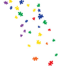 Confetti Background Pattern. Puzzle pieces and big ideas design, vector illustration graphic