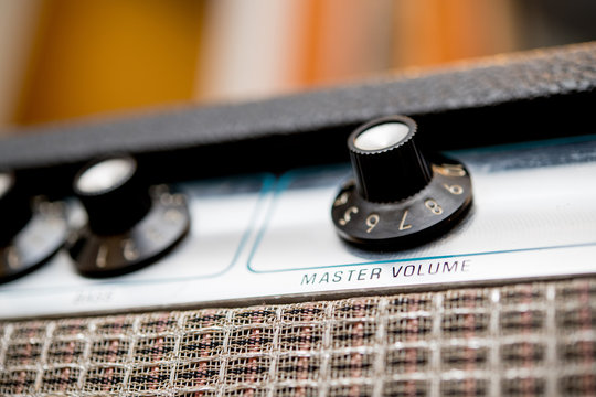 Volume control concept, guitar amplifier knobs detail