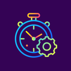 Outline time management icon for startup business. Suitable for mobile apps, websites and presentation