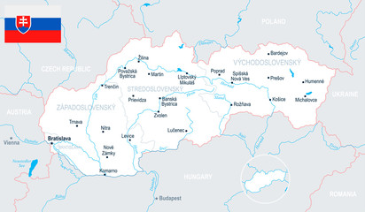 Slovakia Map - detailed vector illustration