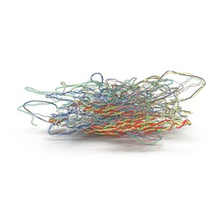 Obraz na płótnie Canvas A pile of wires on white. 3D illustration