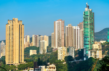 Obraz premium High-rise buildings in the Happy Valley district of Hong Kong