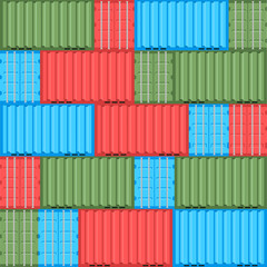 Cargo container. Seamless pattern in Flat style.