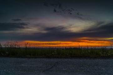 road at sunset