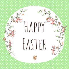 Hapy Easter vector postcard.