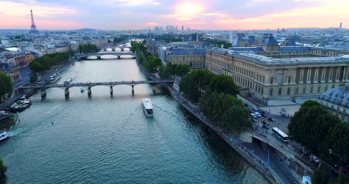 Paris Seine river aerial France 1