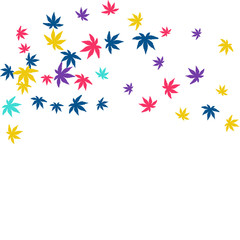 Fototapeta premium Cute vegetative pattern with simple small leaves for a greeting card or poster. Vector background for spring or summer design