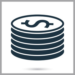Coins stack simple icon