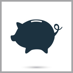 Piggy bank simple icon