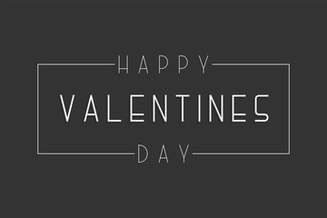 Fototapeta premium Happy valentines day background - vector minimalistic design. Creative thin text