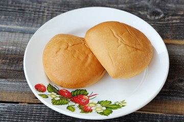 Pies with potatoes in a beautiful plate on the table 