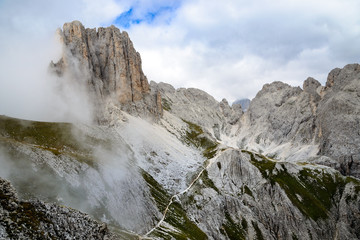 Fototapeta na wymiar Catinaccio mountain massif summits