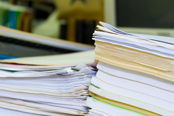 Stacks of paper in my office.