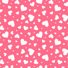 Seamless vector pattern with hearts. Happy valentines day beautiful background