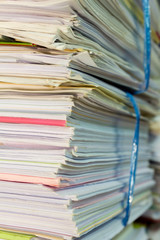 Stacks of paper in my office.