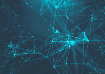  Abstract Music background. Big Data Particle Flow Visualisation. Science infographic futuristic illustration. Sound wave. Sound visualization