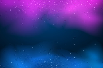 Vector purple blue smoke. Abstract dark background. Mysterious multicolored fog. Mixed paints. Magical glowing flying dust. Vector