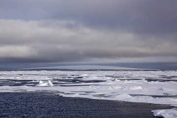Fototapeta na wymiar Island in Arctic covered with glacier 