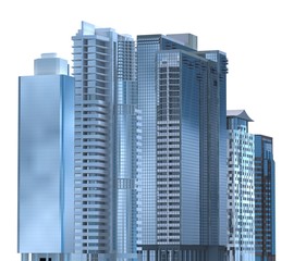 Fototapeta na wymiar Skyscrapers 3D Illustration isolated on white background