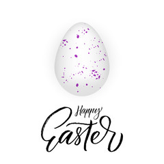 Happy Easter poster with modern brush calligraphy phrase.