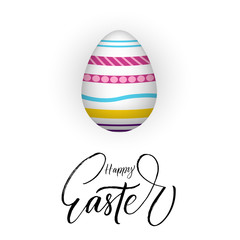 Happy Easter poster with modern brush calligraphy phrase.