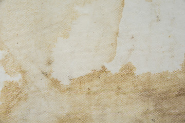 Old paper background and beige fabric canvas texture with  stains