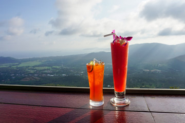 Drinks on top of the mountain, Thailand
