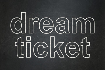 Business concept: text Dream Ticket on Black chalkboard background