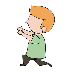 Cute boy faceless cartoon icon vector illustration graphic design