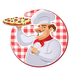 2686223 Cook in the kitchen preparing a pizza.