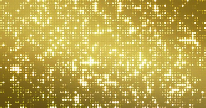 abstract golden reflectors dot glitter and sparkles seamless loop, gold holiday happy new year disco party and nightclub background concept